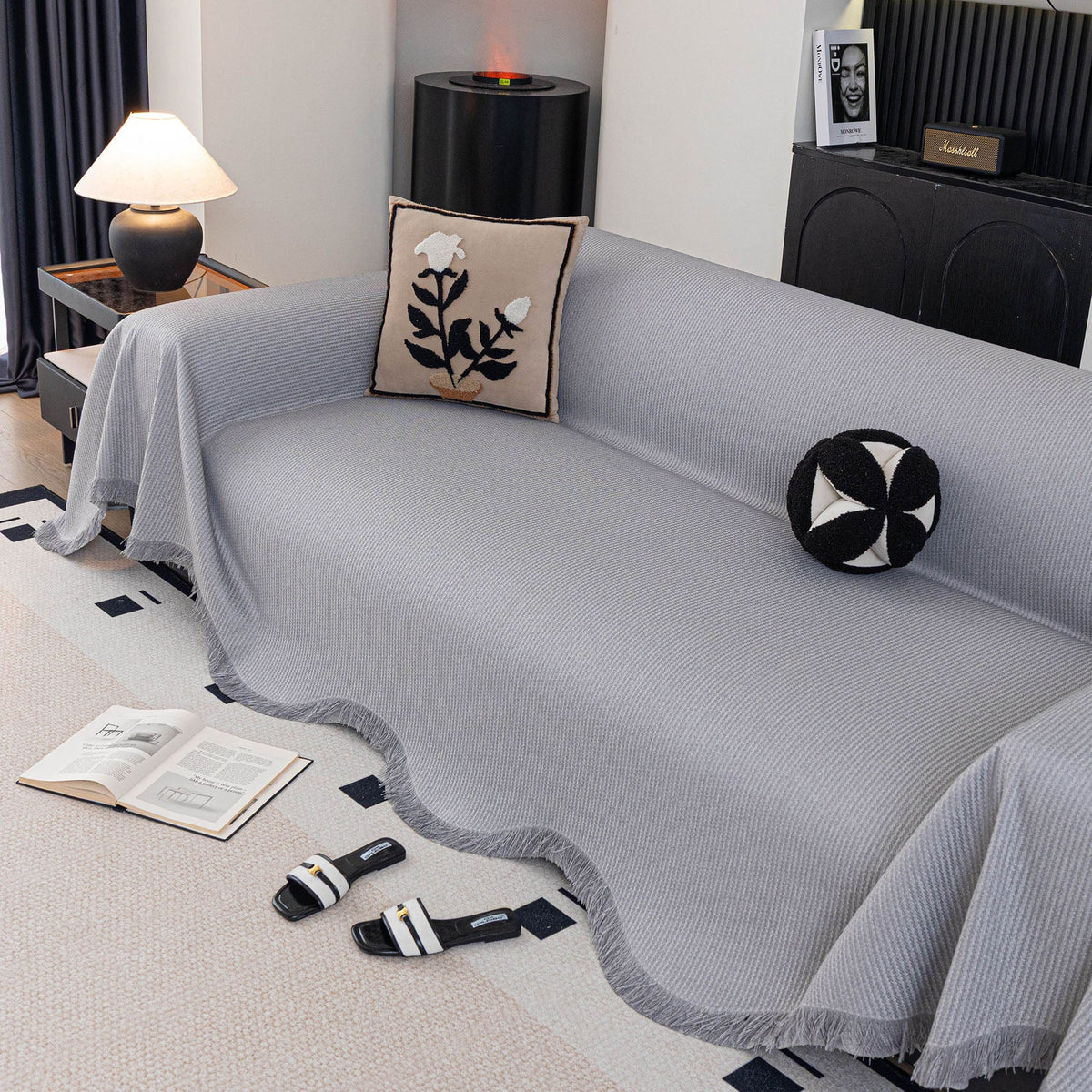 Soft Decorative Throw for Sofa and Loveseat, Textured Sofa Cover Blanket for Couch - Ornate Home