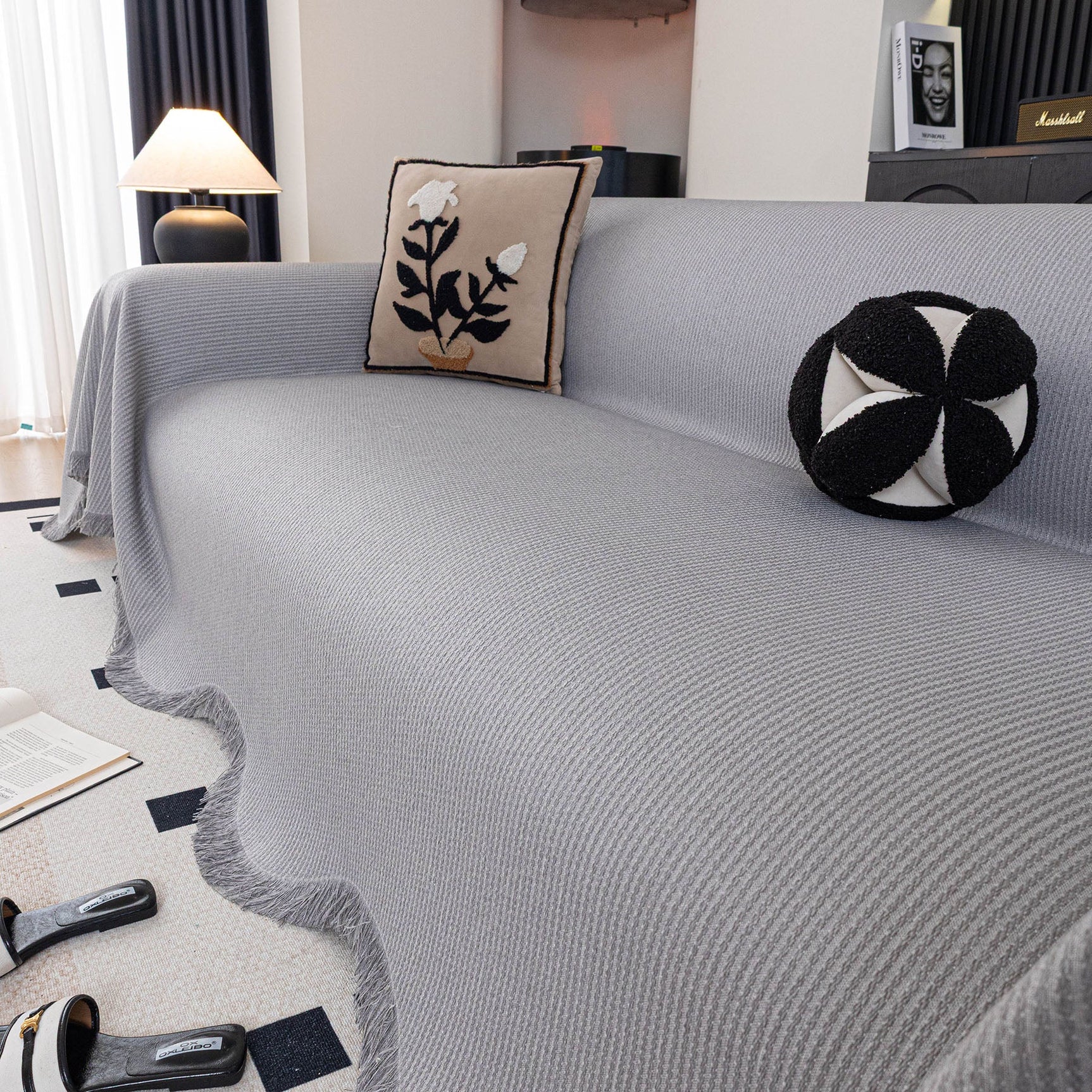 Soft Decorative Throw for Sofa and Loveseat, Textured Sofa Cover Blanket for Couch - Ornate Home
