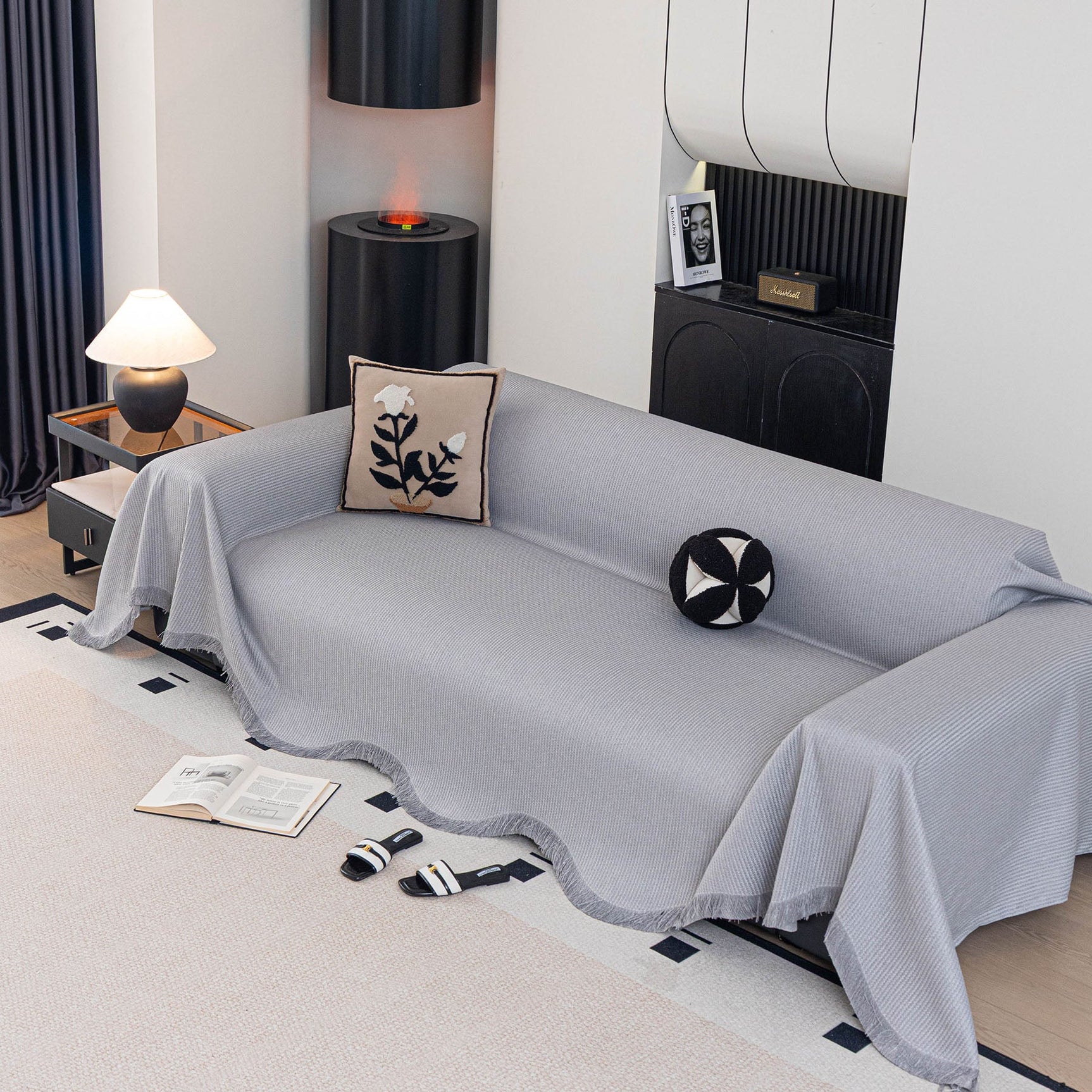 Soft Decorative Throw for Sofa and Loveseat, Textured Sofa Cover Blanket for Couch - Ornate Home