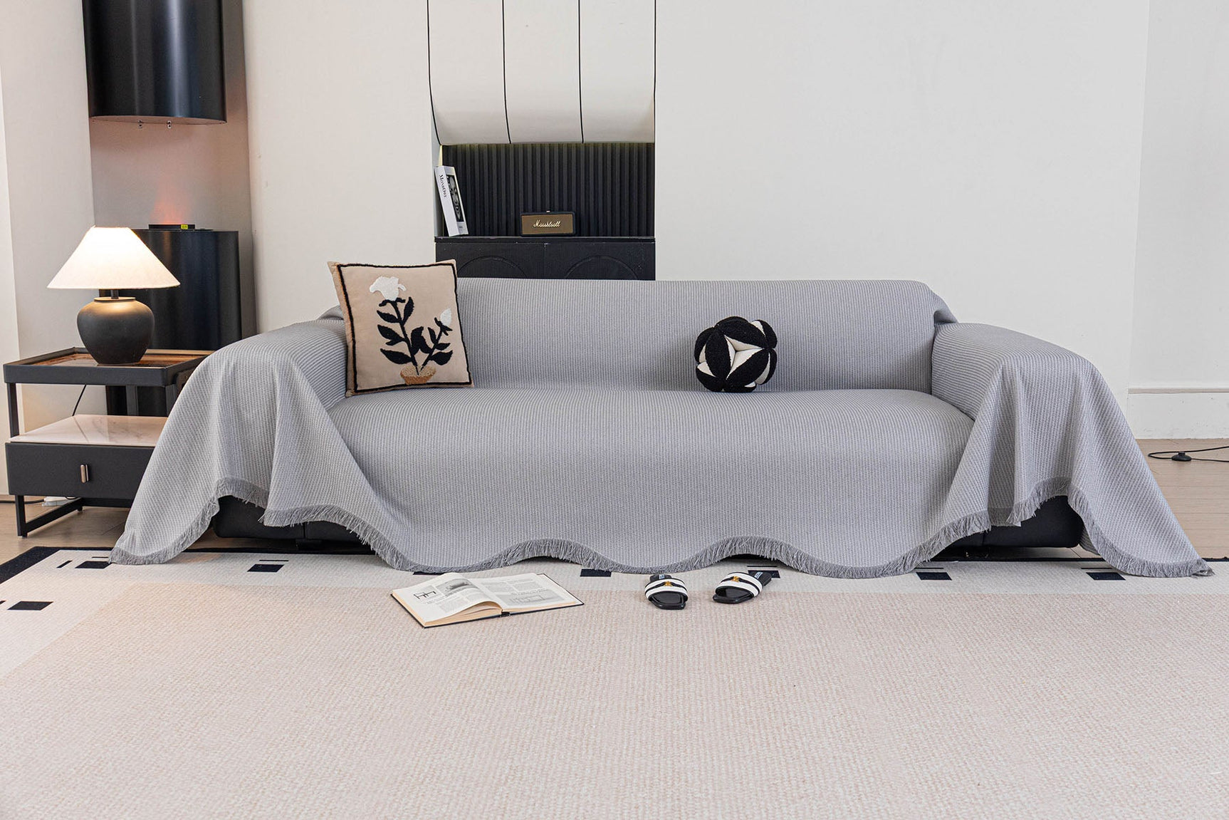 Soft Decorative Throw for Sofa and Loveseat, Textured Sofa Cover Blanket for Couch - Ornate Home
