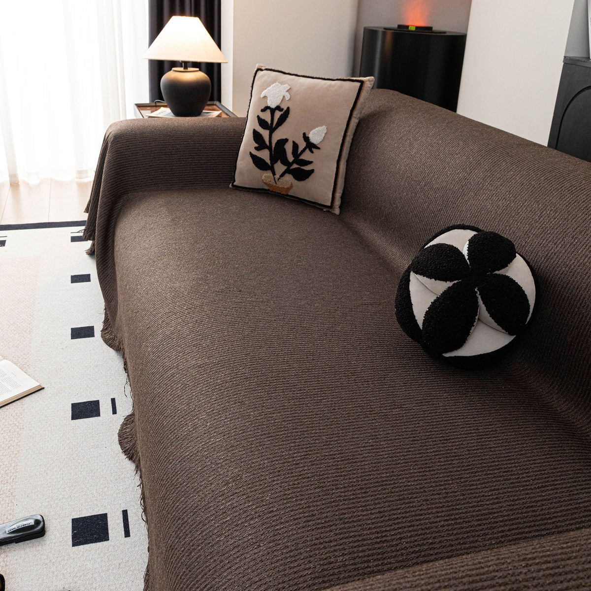 Soft Decorative Throw for Sofa and Loveseat, Textured Sofa Cover Blanket for Couch - Ornate Home