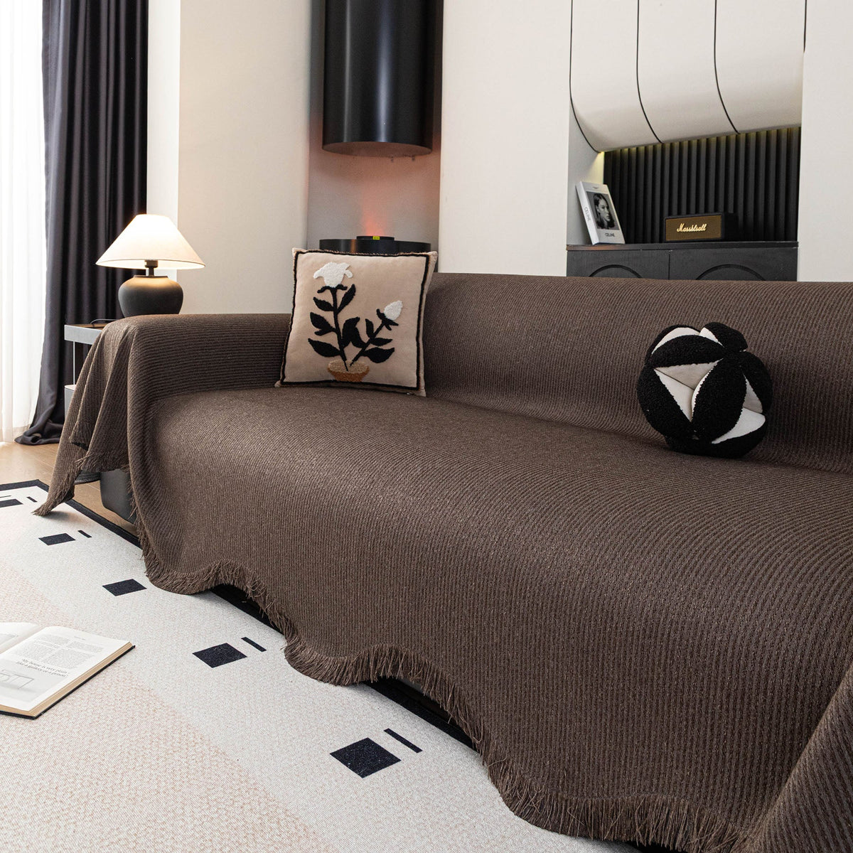 Soft Decorative Throw for Sofa and Loveseat, Textured Sofa Cover Blanket for Couch - Ornate Home
