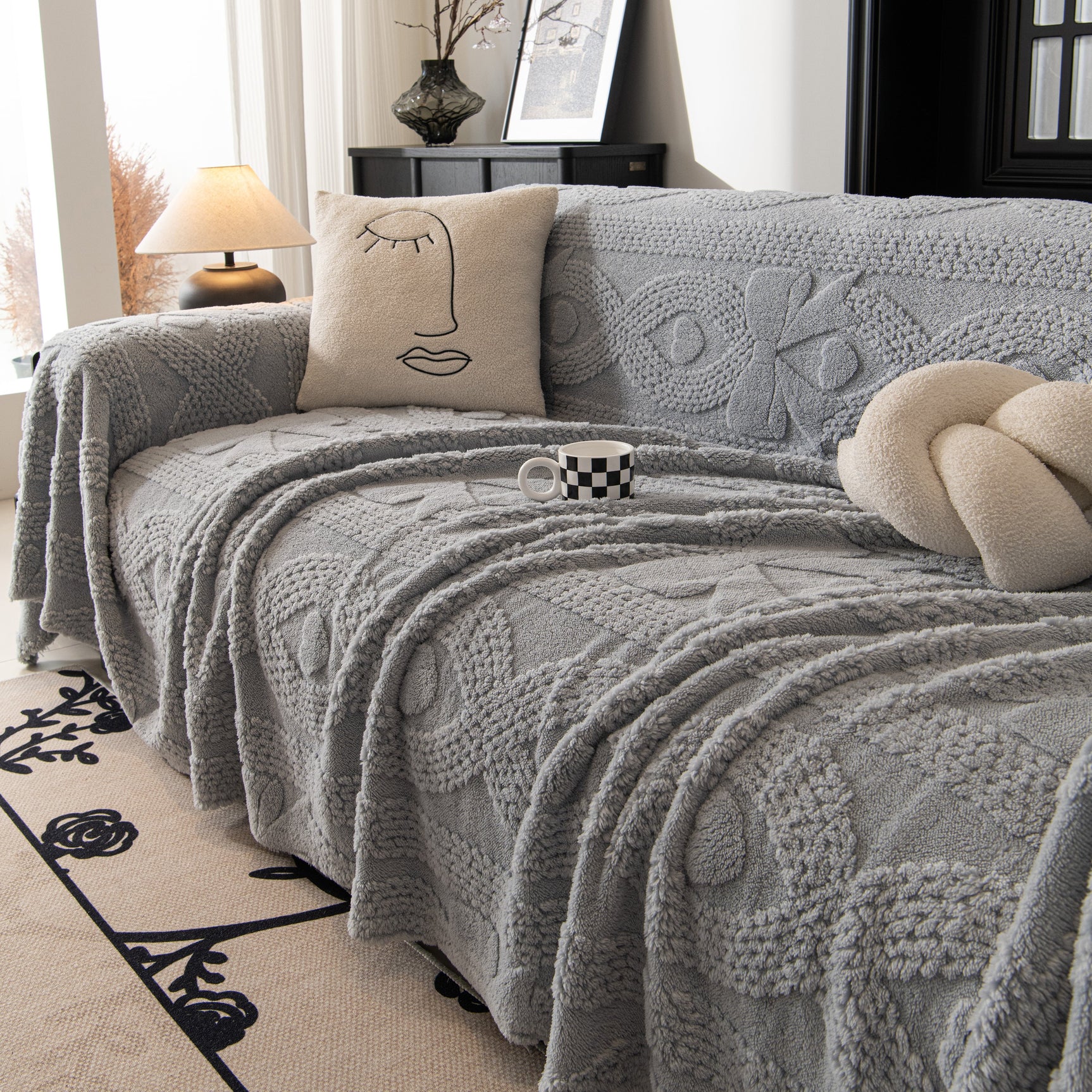 Soft Plush Fleece Throw Blanket for Couch Solid Cute Warm Couch Cover Blanket for Winter - Ornate Home