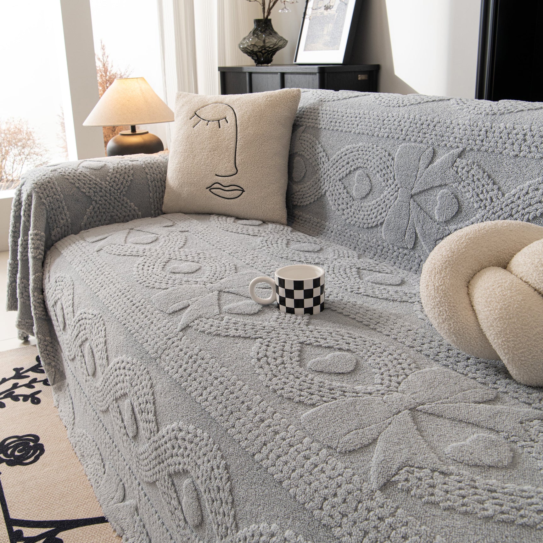 Soft Plush Fleece Throw Blanket for Couch Solid Cute Warm Couch Cover Blanket for Winter - Ornate Home