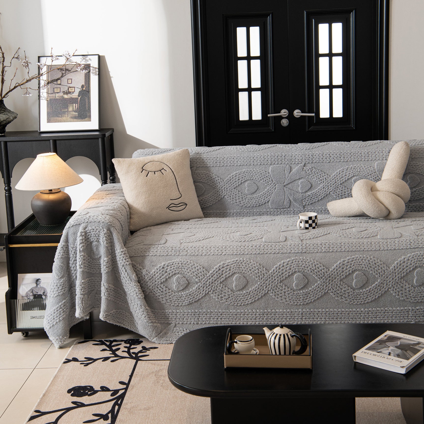 Soft Plush Fleece Throw Blanket for Couch Solid Cute Warm Couch Cover Blanket for Winter - Ornate Home