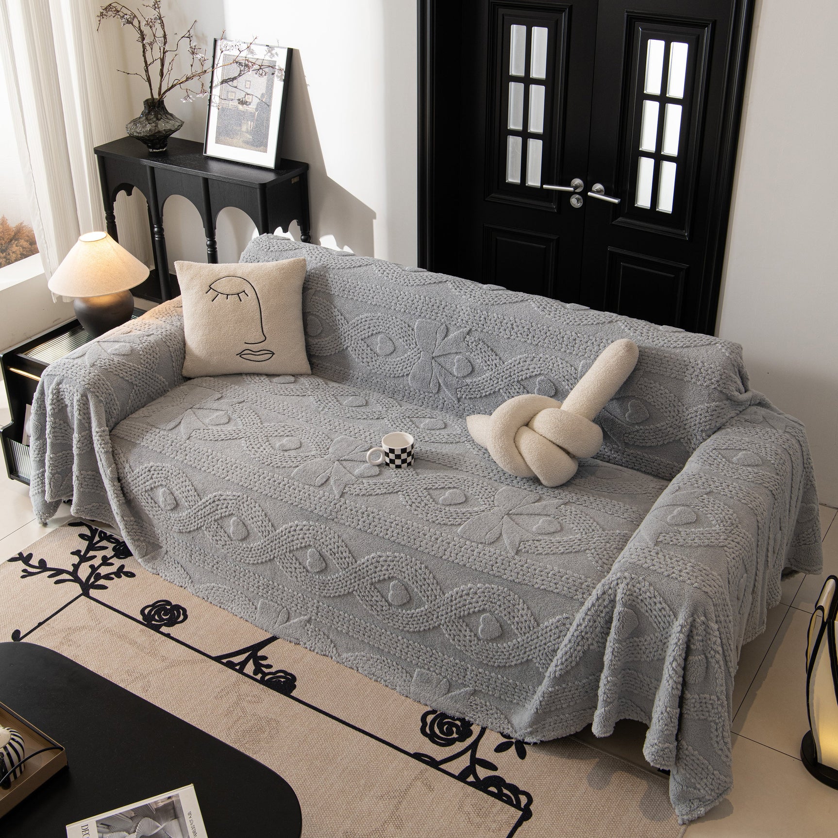 Soft Plush Fleece Throw Blanket for Couch Solid Cute Warm Couch Cover Blanket for Winter - Ornate Home
