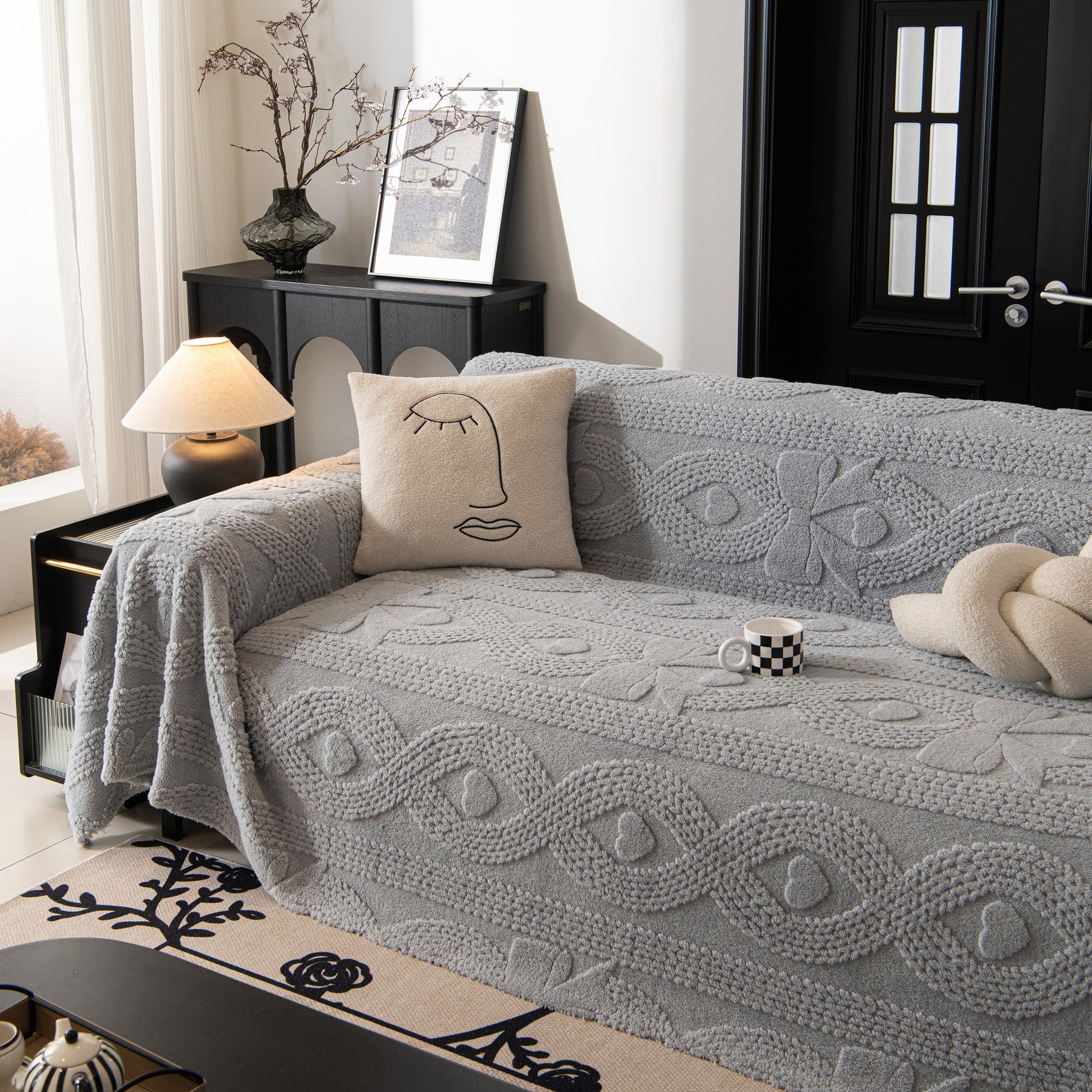 Soft Plush Fleece Throw Blanket for Couch Solid Cute Warm Couch Cover Blanket for Winter - Ornate Home