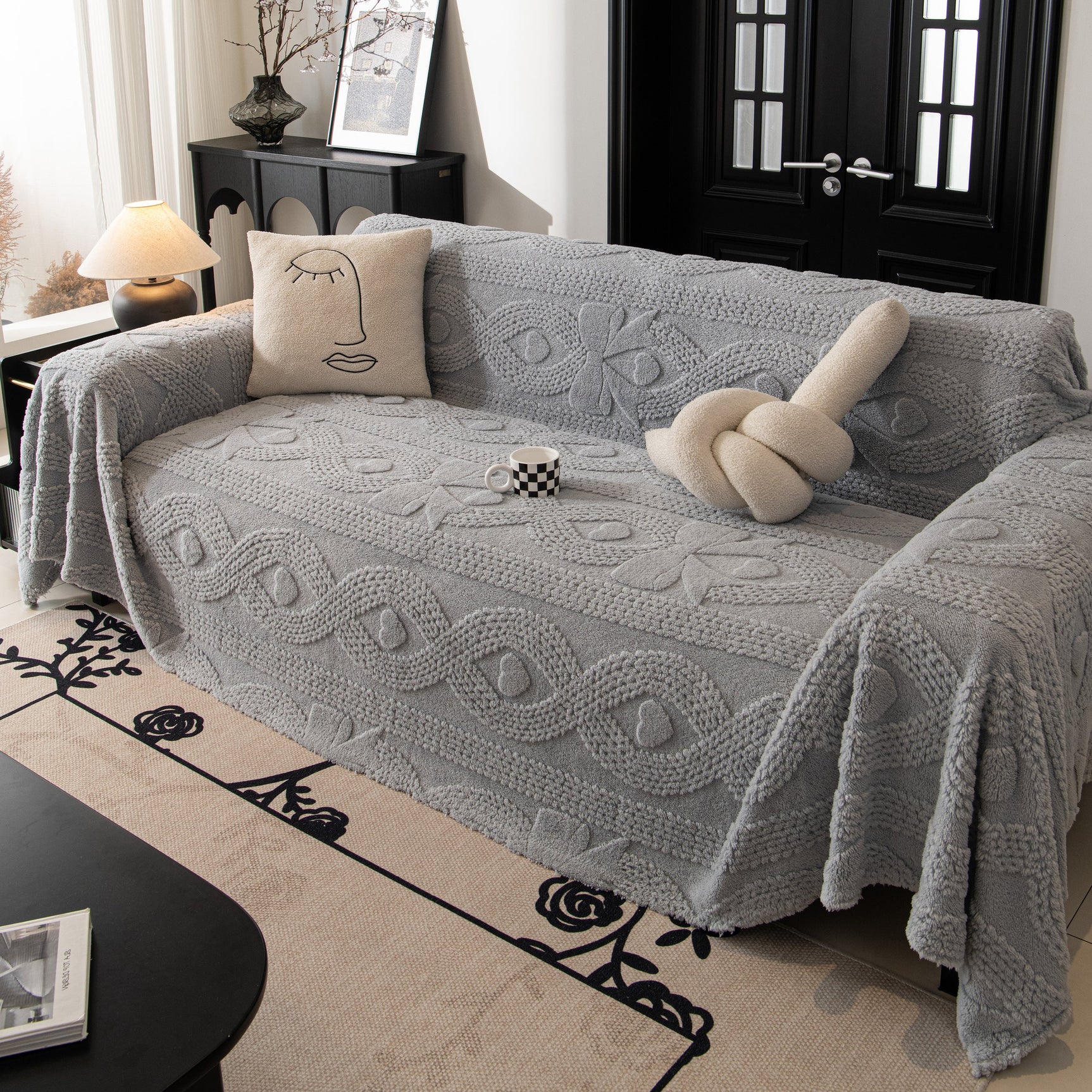 Soft Plush Fleece Throw Blanket for Couch Solid Cute Warm Couch Cover Blanket for Winter - Ornate Home