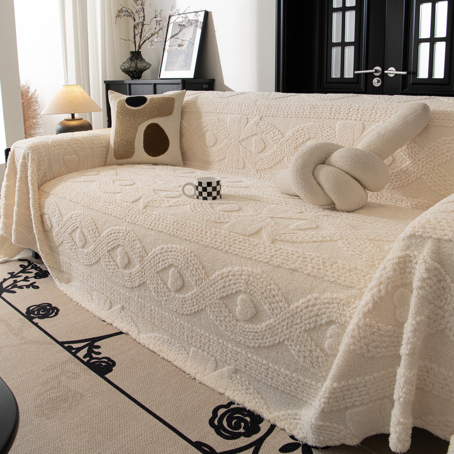 Soft Plush Fleece Throw Blanket for Couch Solid Cute Warm Couch Cover Blanket for Winter - Ornate Home