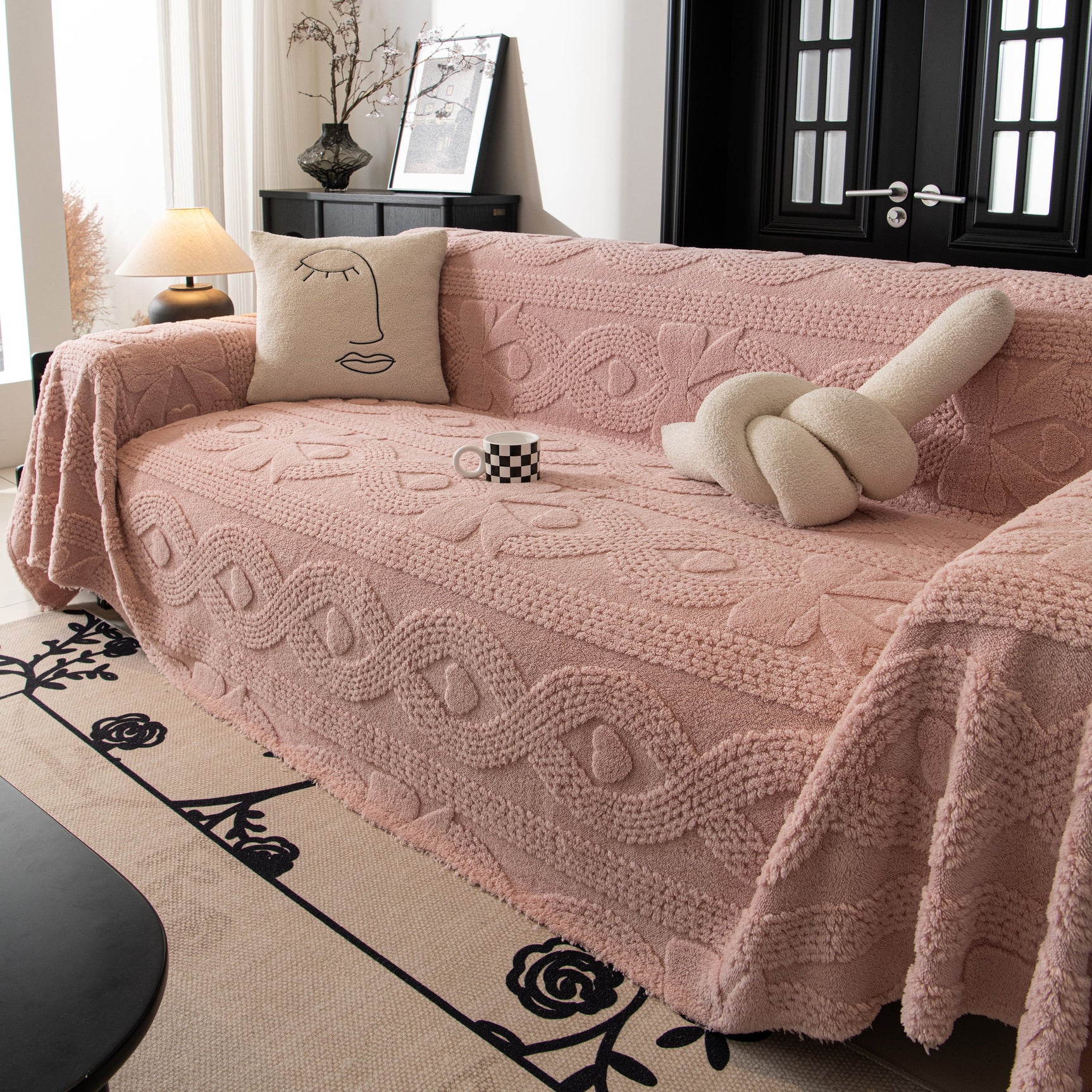 Soft Plush Fleece Throw Blanket for Couch Solid Cute Warm Couch Cover Blanket for Winter - Ornate Home