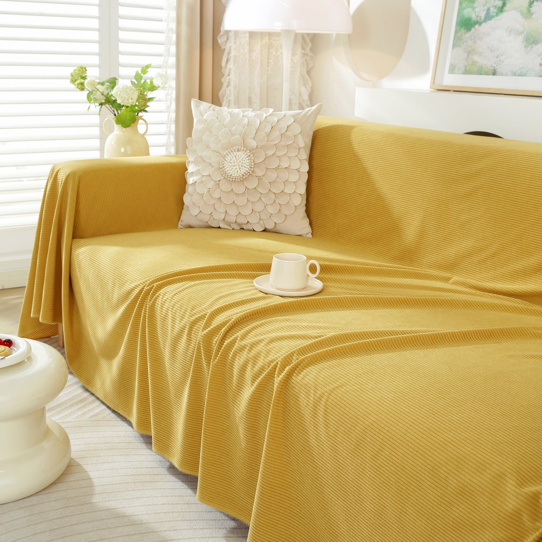 Soft Plush Warm Couch Cover Blanket for Sofa, Waterproof and Machine Washable Couch Throw Cover - Ornate Home