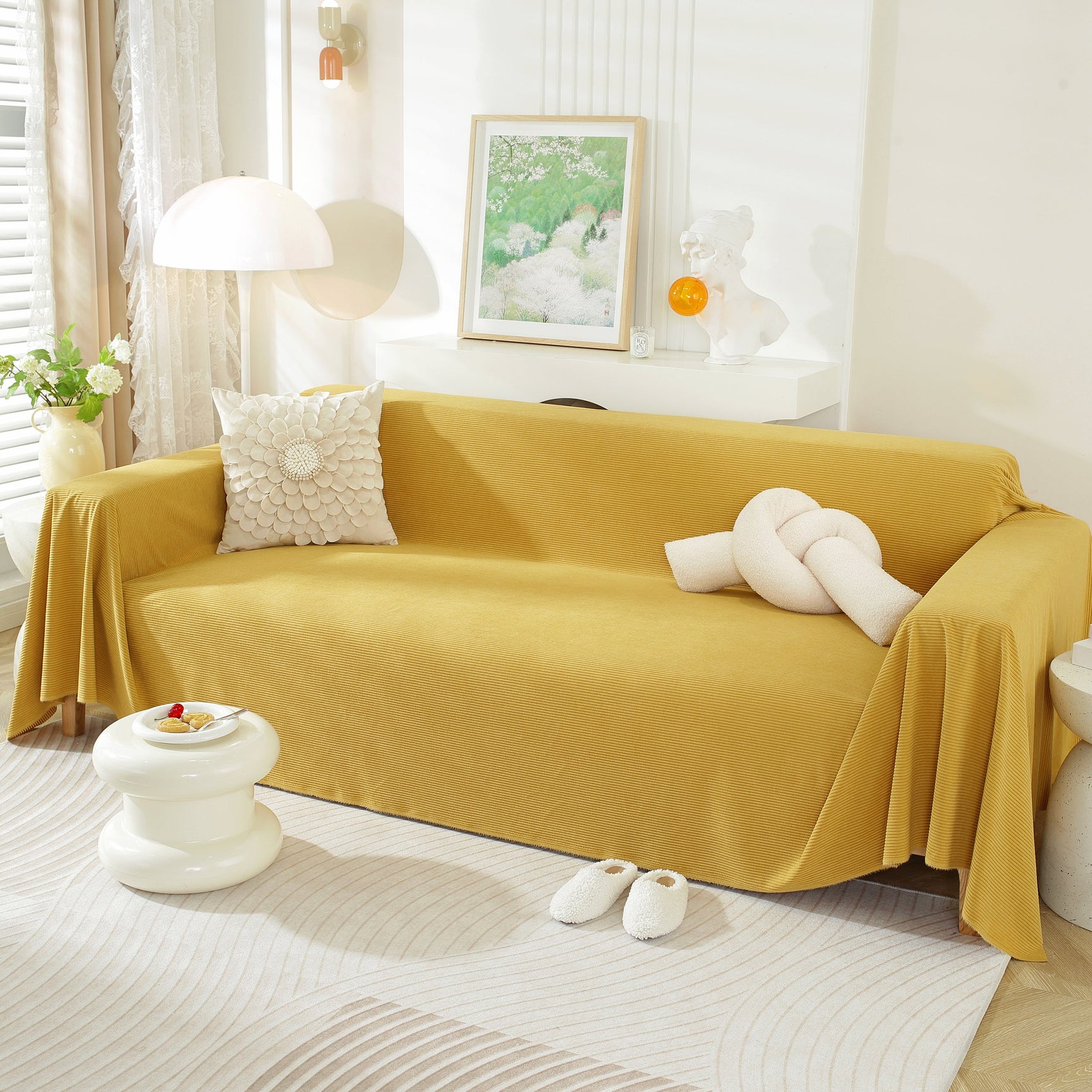 Soft Plush Warm Couch Cover Blanket for Sofa, Waterproof and Machine Washable Couch Throw Cover - Ornate Home