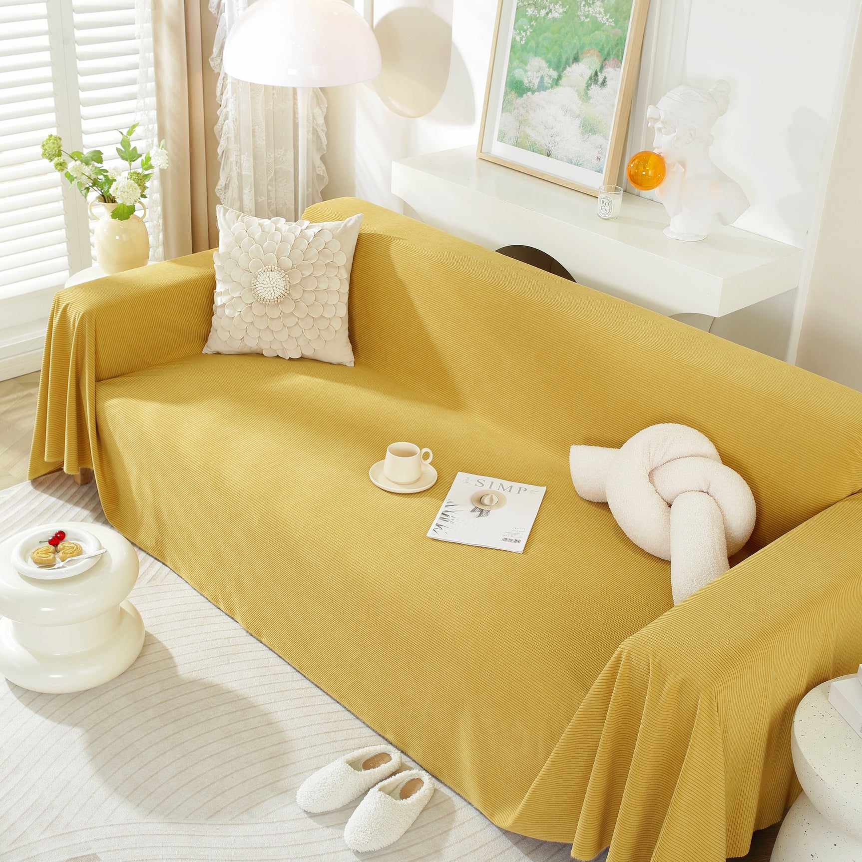 Soft Plush Warm Couch Cover Blanket for Sofa, Waterproof and Machine Washable Couch Throw Cover - Ornate Home
