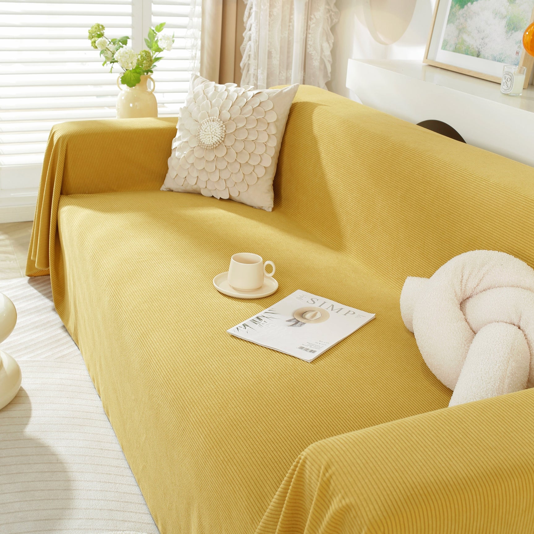 Soft Plush Warm Couch Cover Blanket for Sofa, Waterproof and Machine Washable Couch Throw Cover - Ornate Home