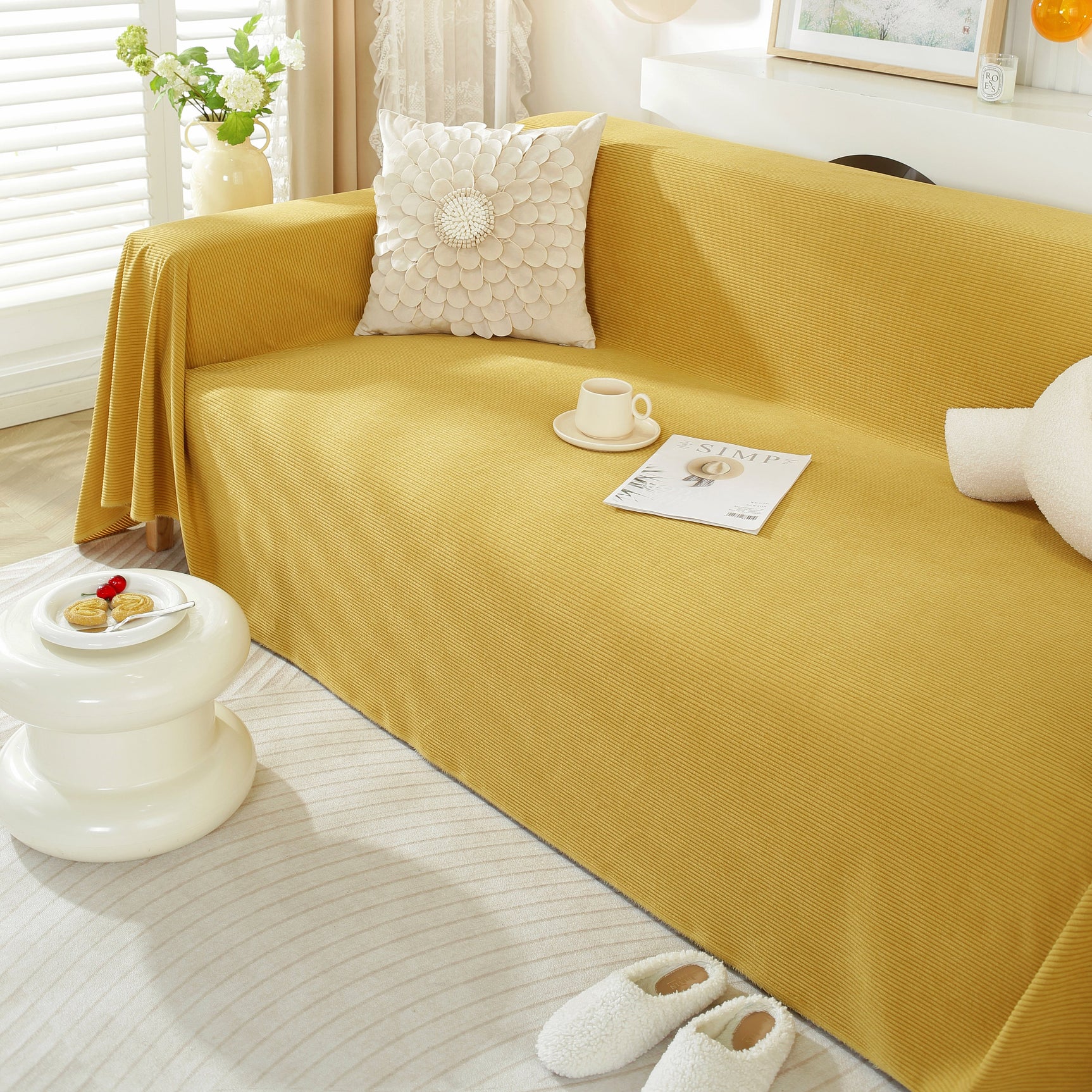 Soft Plush Warm Couch Cover Blanket for Sofa, Waterproof and Machine Washable Couch Throw Cover - Ornate Home
