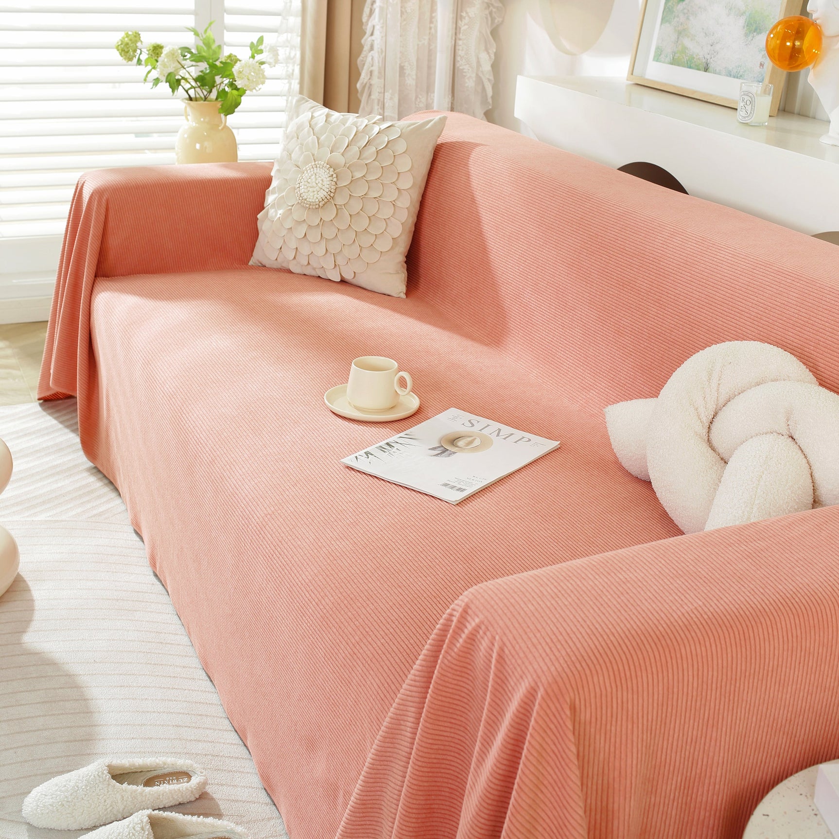 Soft Plush Warm Couch Cover Blanket for Sofa, Waterproof and Machine Washable Couch Throw Cover - Ornate Home