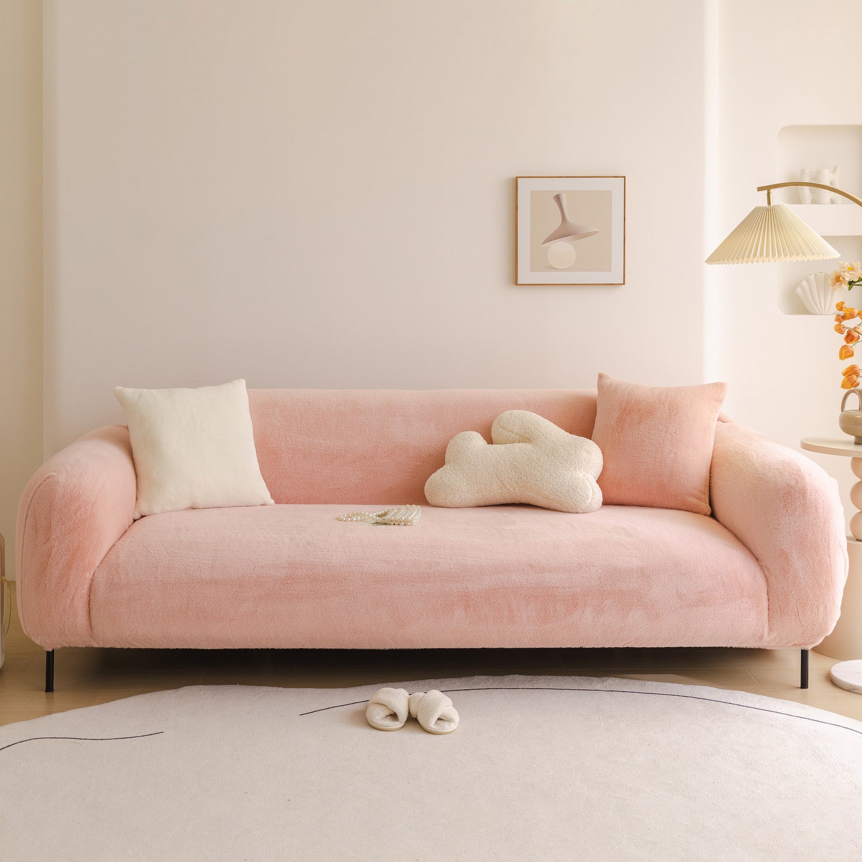 Soft Plush Warm Sofa Cover Stretchable Cozy Velvet Couch Protector for Fall & Winter - Ornate Home