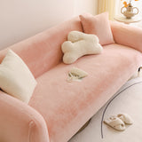 Soft Plush Warm Sofa Cover Stretchable Cozy Velvet Couch Protector for Fall & Winter - Ornate Home