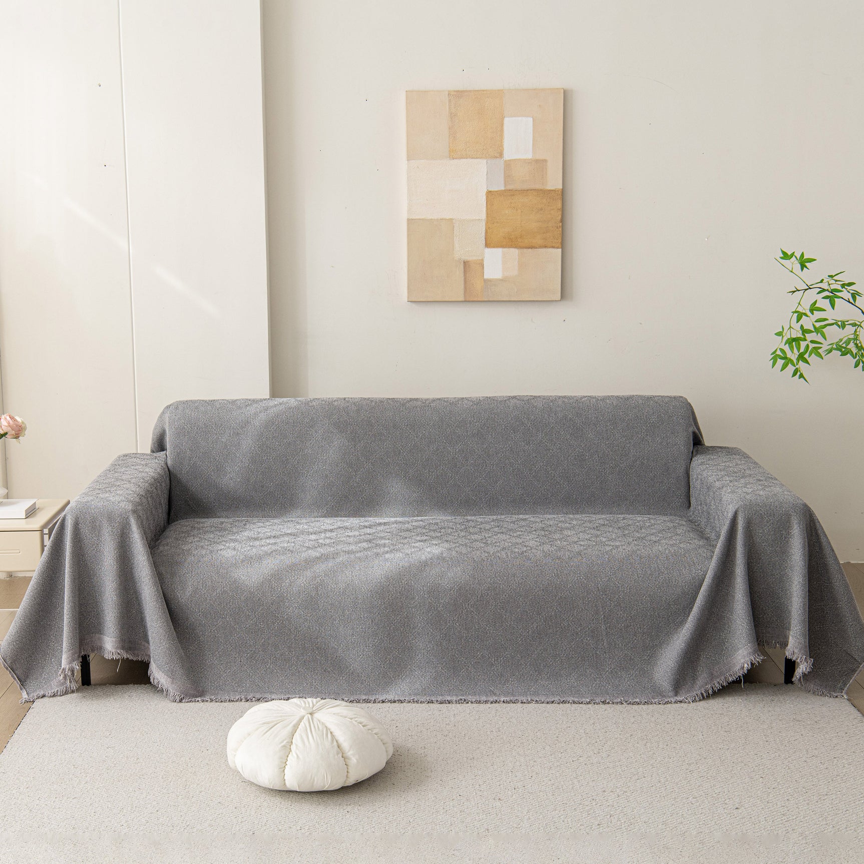 Soft Textured Couch Cover Slipcover Blanket, Modern Couch Covers for Dogs Washable - Ornate Home