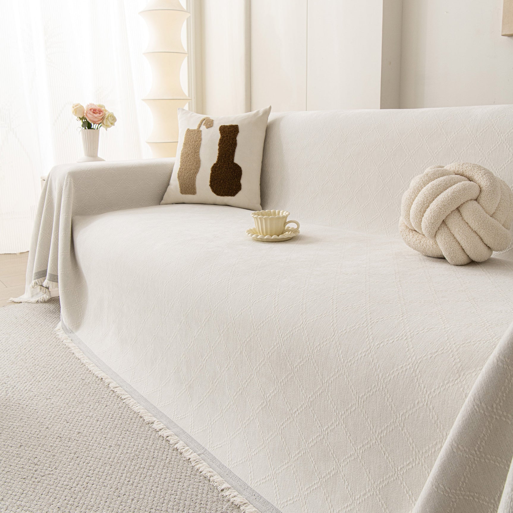 Soft Textured Couch Cover Slipcover Blanket, Modern Couch Covers for Dogs Washable - Ornate Home