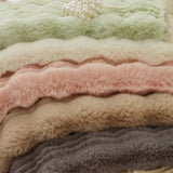 Soft Thick Faux Fur Sofa Cover Stripe Fluffy Fuzzy Non-Slip Washable Couch Covers - Ornate Home