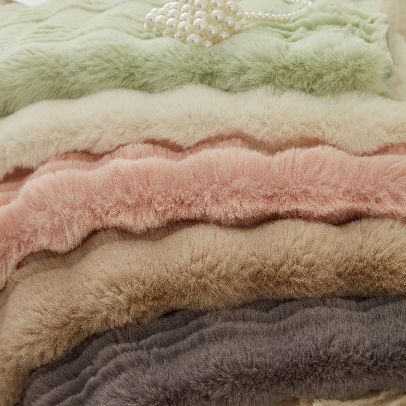 Soft Thick Faux Fur Sofa Cover Stripe Fluffy Fuzzy Non-Slip Washable Couch Covers - Ornate Home