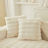 Soft Thick Faux Fur Sofa Cover Stripe Fluffy Fuzzy Non-Slip Washable Couch Covers - Ornate Home