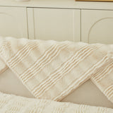 Soft Thick Faux Fur Sofa Cover Stripe Fluffy Fuzzy Non-Slip Washable Couch Covers - Ornate Home