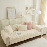 Soft Thick Faux Fur Sofa Cover Stripe Fluffy Fuzzy Non-Slip Washable Couch Covers - Ornate Home