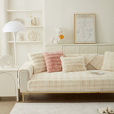 Soft Thick Faux Fur Sofa Cover Stripe Fluffy Fuzzy Non-Slip Washable Couch Covers - Ornate Home