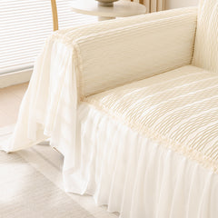 Soft Warm Flannel Couch Cover Throw Blanket with French Flounce, Beautiful Furniture Throws for Sofas - Ornate Home