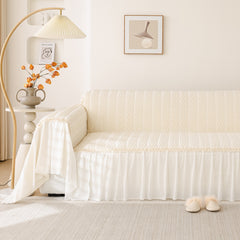 Soft Warm Flannel Couch Cover Throw Blanket with French Flounce, Beautiful Furniture Throws for Sofas - Ornate Home