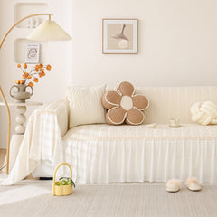 Soft Warm Flannel Couch Cover Throw Blanket with French Flounce, Beautiful Furniture Throws for Sofas - Ornate Home
