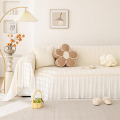 Soft Warm Flannel Couch Cover Throw Blanket with French Flounce, Beautiful Furniture Throws for Sofas - Ornate Home