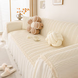 Soft Warm Flannel Couch Cover Throw Blanket with French Flounce, Beautiful Furniture Throws for Sofas - Ornate Home