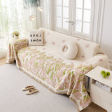 Soft Woven Leaf Couch Blanket, Pet-friendly Sectional Sofa Slipcover For Cats Dogs - Ornate Home