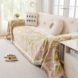 Soft Woven Leaf Couch Blanket, Pet-friendly Sectional Sofa Slipcover For Cats Dogs - Ornate Home