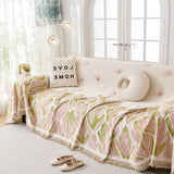 Soft Woven Leaf Couch Blanket, Pet-friendly Sectional Sofa Slipcover For Cats Dogs - Ornate Home