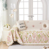 Soft Woven Leaf Couch Blanket, Pet-friendly Sectional Sofa Slipcover For Cats Dogs - Ornate Home