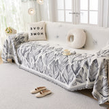 Soft Woven Leaf Couch Blanket, Pet-friendly Sectional Sofa Slipcover For Cats Dogs - Ornate Home