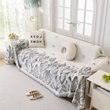 Soft Woven Leaf Couch Blanket, Pet-friendly Sectional Sofa Slipcover For Cats Dogs - Ornate Home