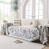 Soft Woven Leaf Couch Blanket, Pet-friendly Sectional Sofa Slipcover For Cats Dogs - Ornate Home