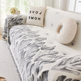 Soft Woven Leaf Couch Blanket, Pet-friendly Sectional Sofa Slipcover For Cats Dogs - Ornate Home