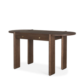 Sohan Dark Brown Elm Wood Oblong Desk - Ornate Home