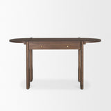 Sohan Dark Brown Elm Wood Oblong Desk - Ornate Home