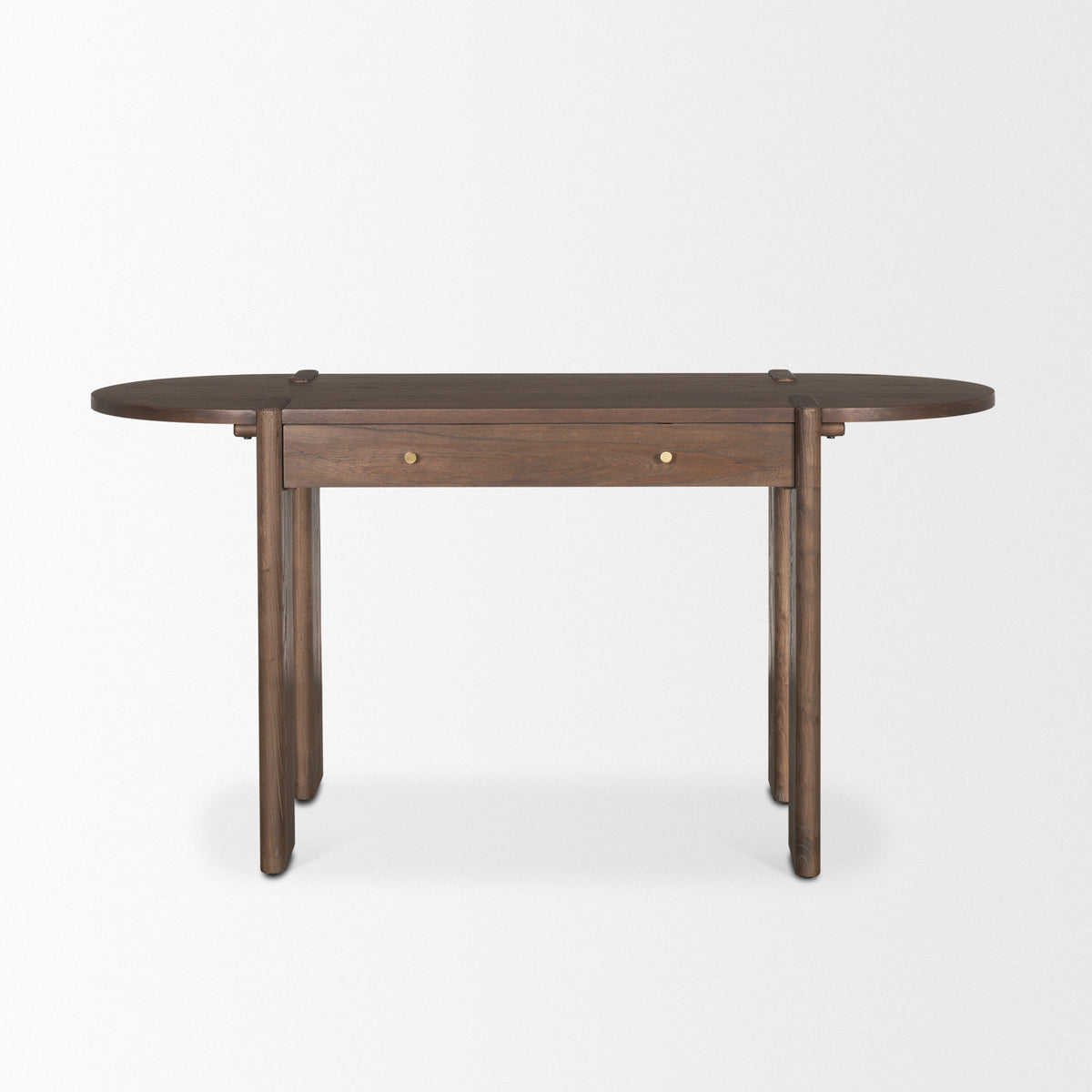Sohan Dark Brown Elm Wood Oblong Desk - Ornate Home