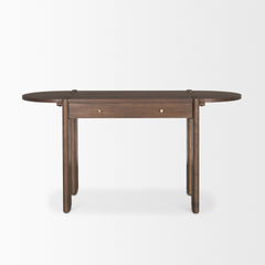 Sohan Dark Brown Elm Wood Oblong Desk