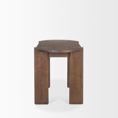 Sohan Dark Brown Elm Wood Oblong Desk