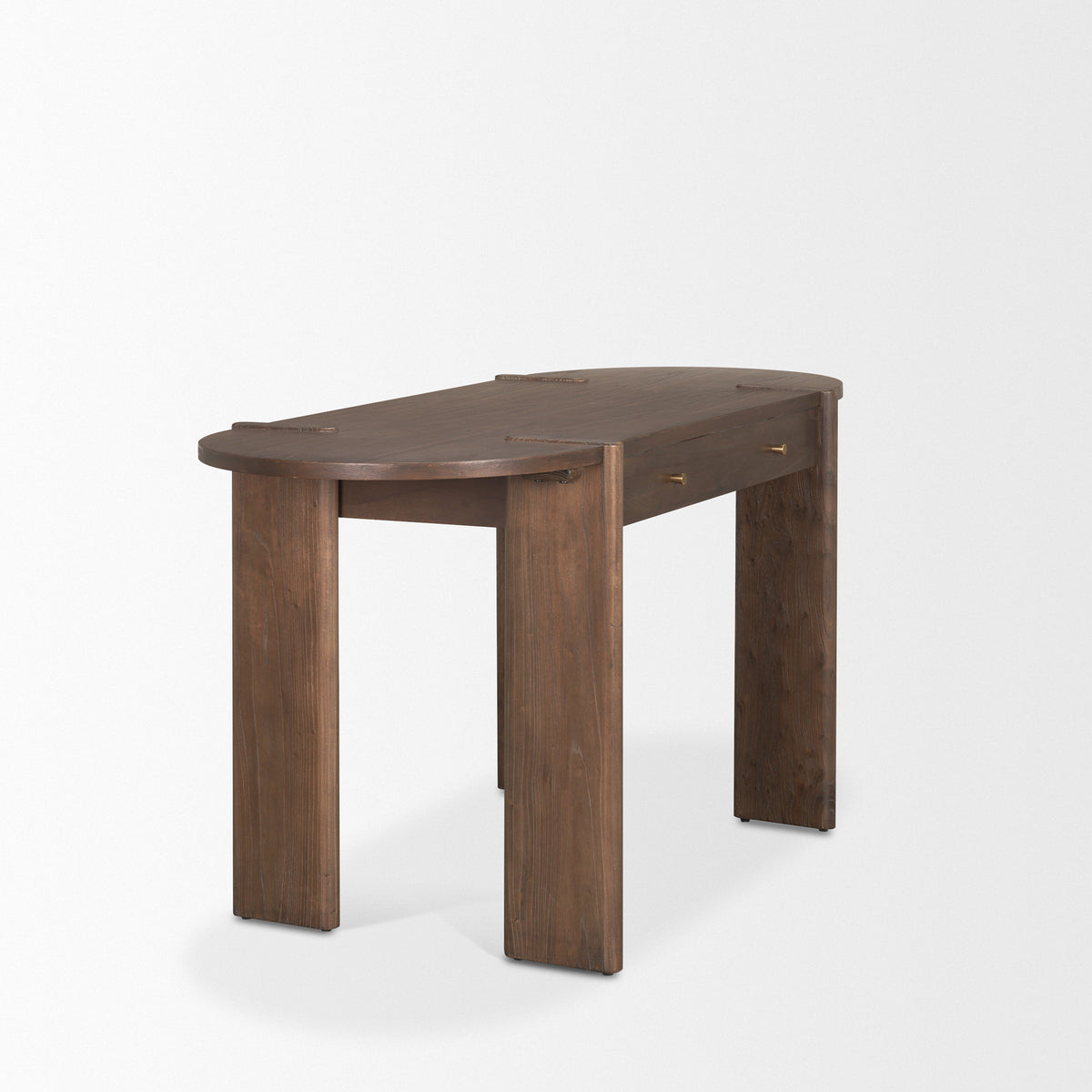 Sohan Dark Brown Elm Wood Oblong Desk - Ornate Home
