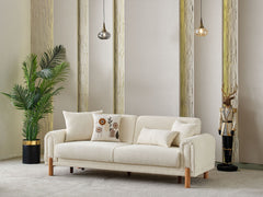 Soho Cream 3-pieces (Sofa & Loveseat & Chair) Living Room Set - Ornate Home